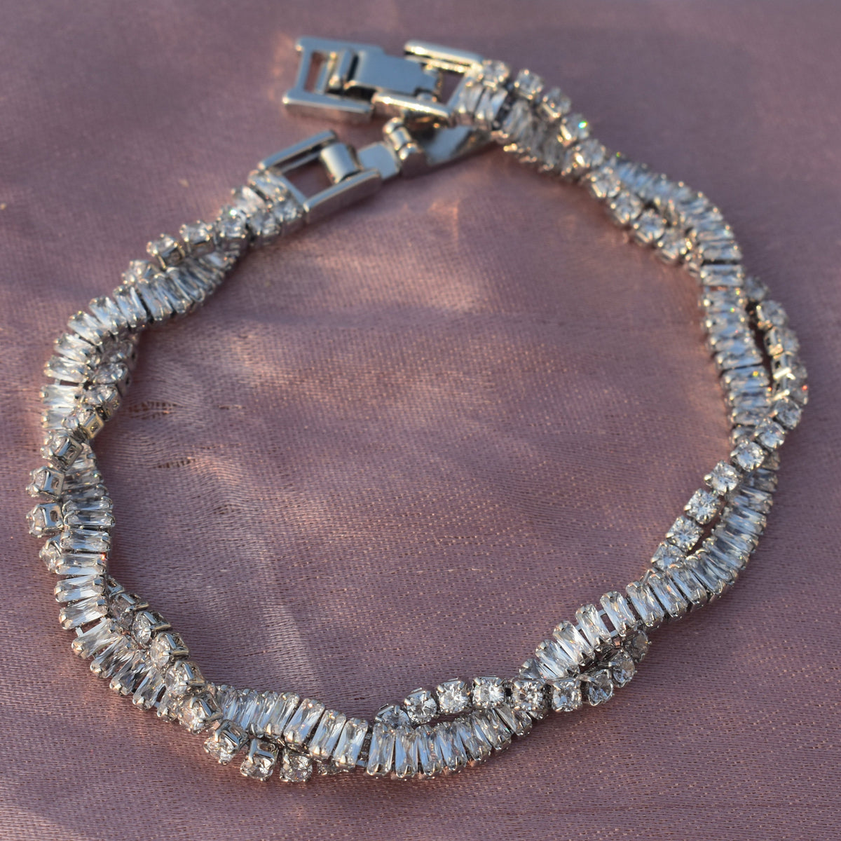 Statement Twistie Silver Tennis Bracelet