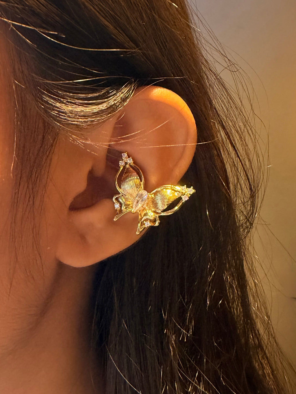 Winged Butterfly Earcuff Gold