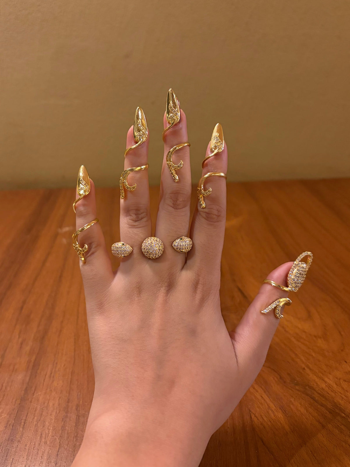 Serpent Face Dual Ring
