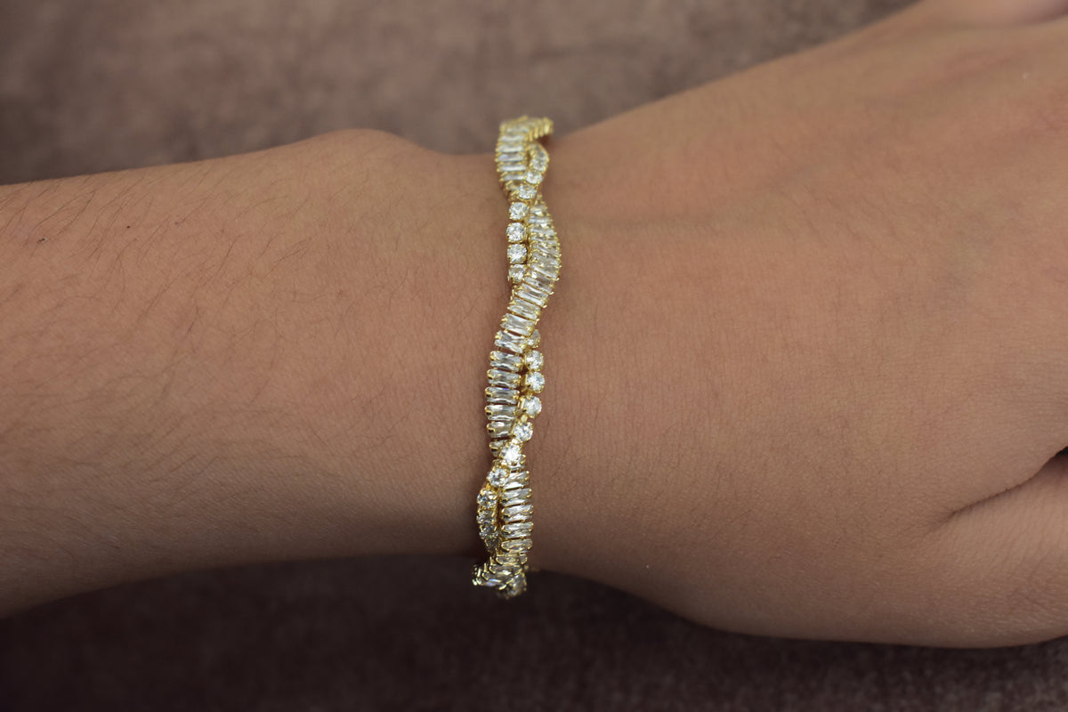 Statement Twistie Gold Tennis Bracelet