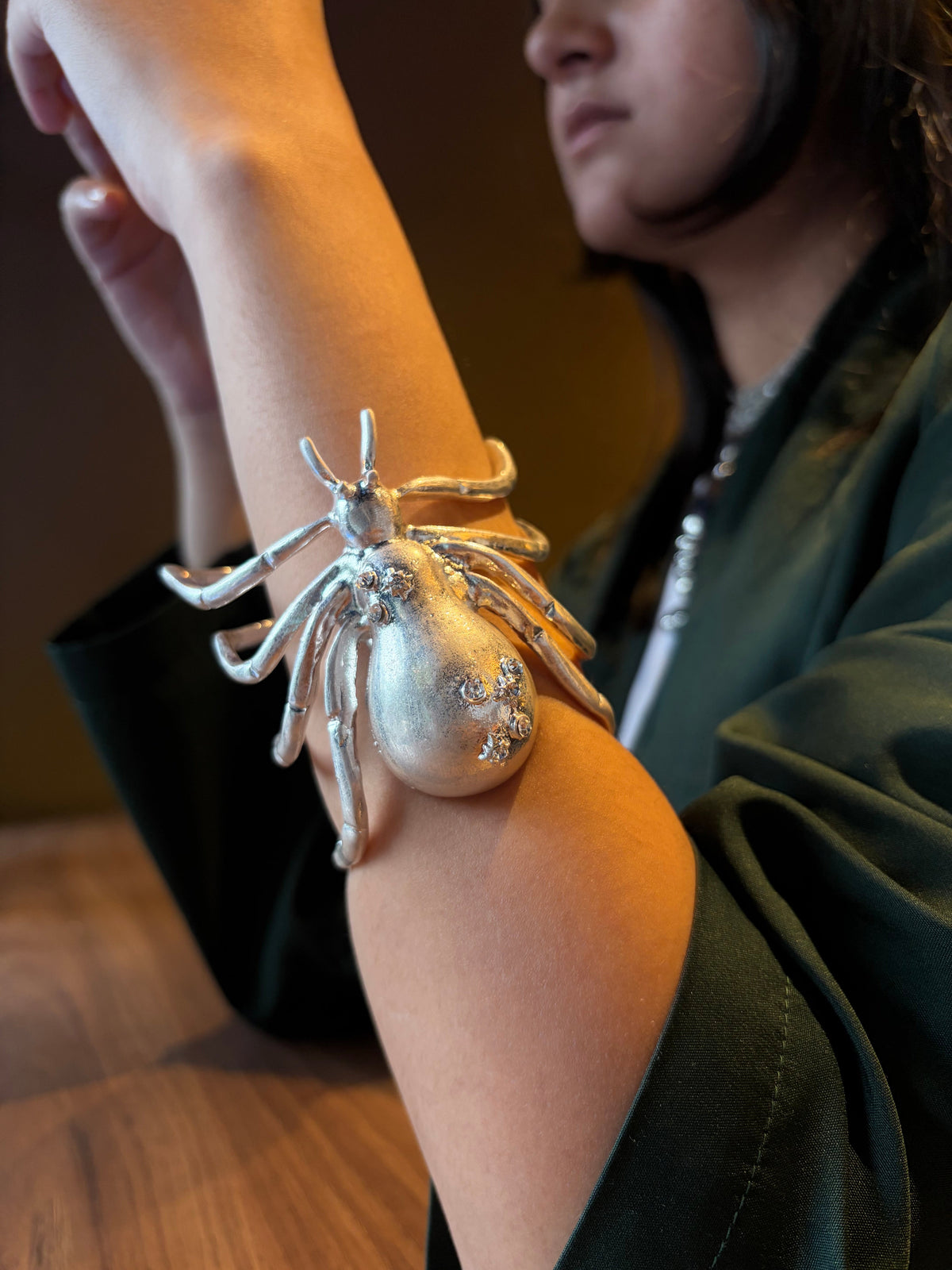 Silver Statement Spider Cuff