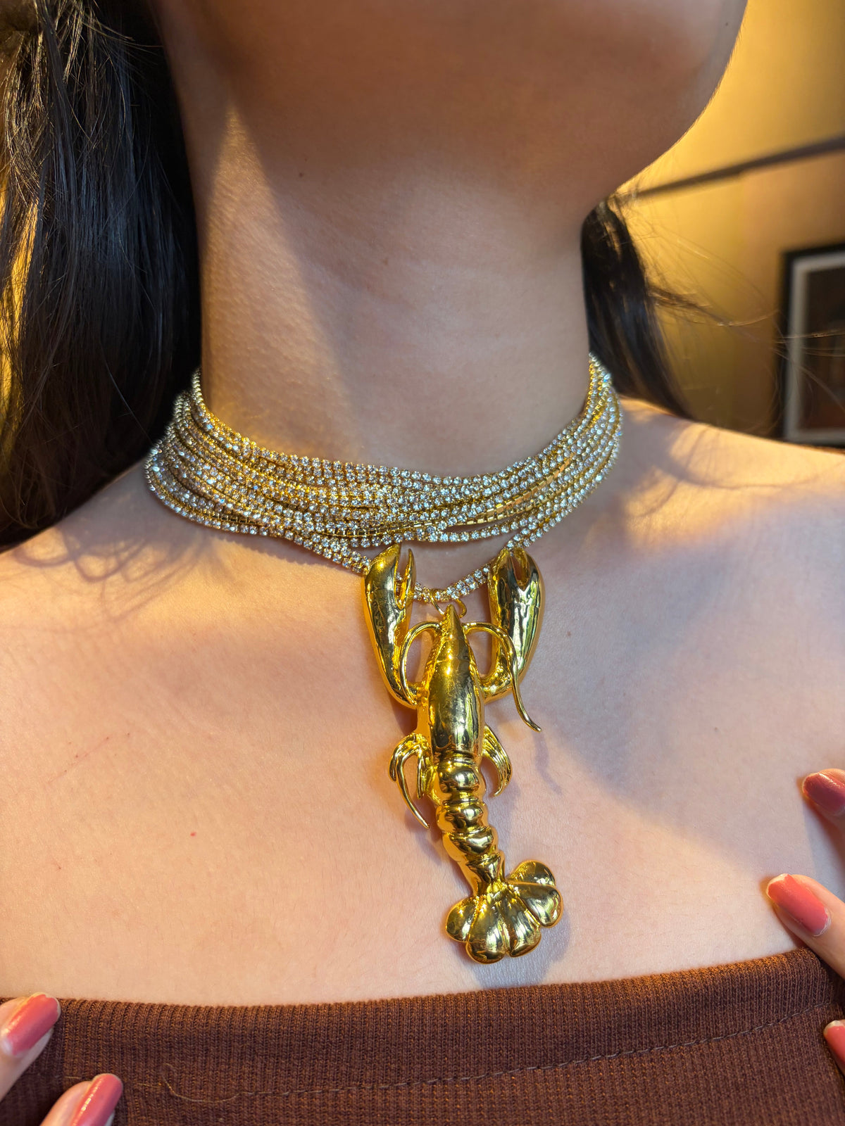 Chunky Lobster Necklace Gold